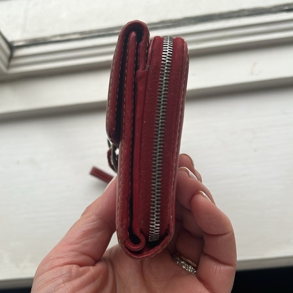 Coach Long Red Leather Trifold Clutch Wallet - Picture 4 of 12